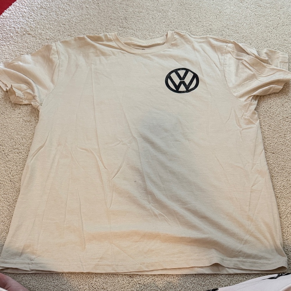 Volkswagen Men’s Short Sleeve T‑Shirt in Beige with VW Logo
